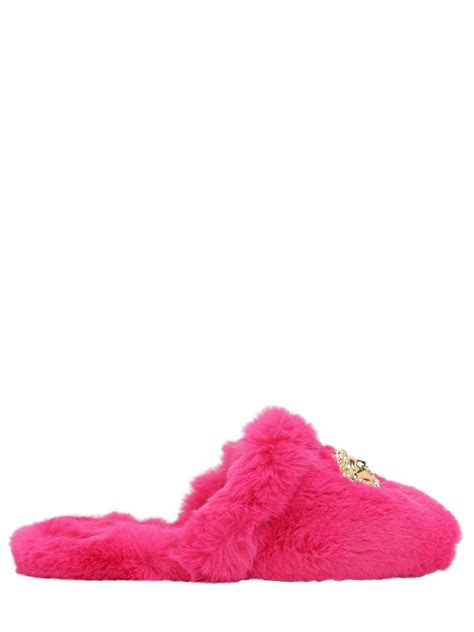 versace slippers fur|More.